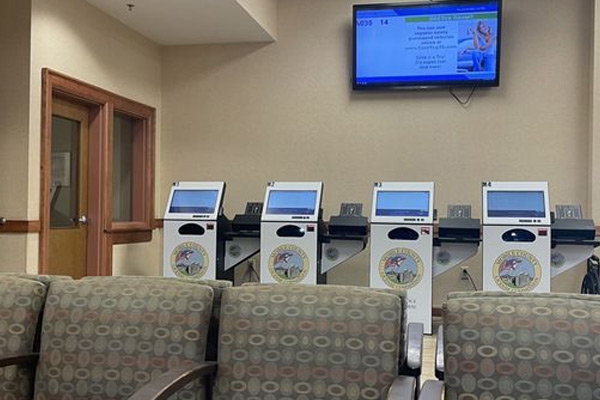 kiosks in lobby