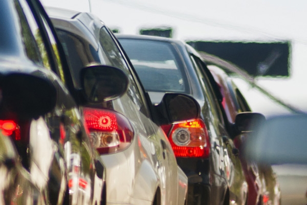 close up of cars in traffic